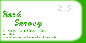 mark sarosy business card